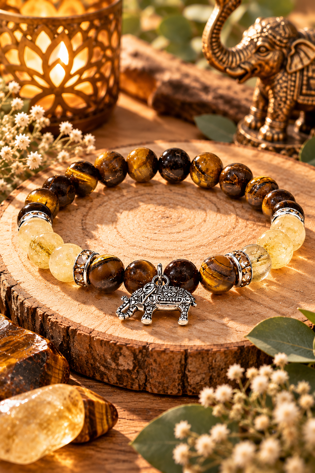 bracelet-oeil-de-tigre-et-quartz-rutile-avec-elephant-protection-confiance-et-force-interieure