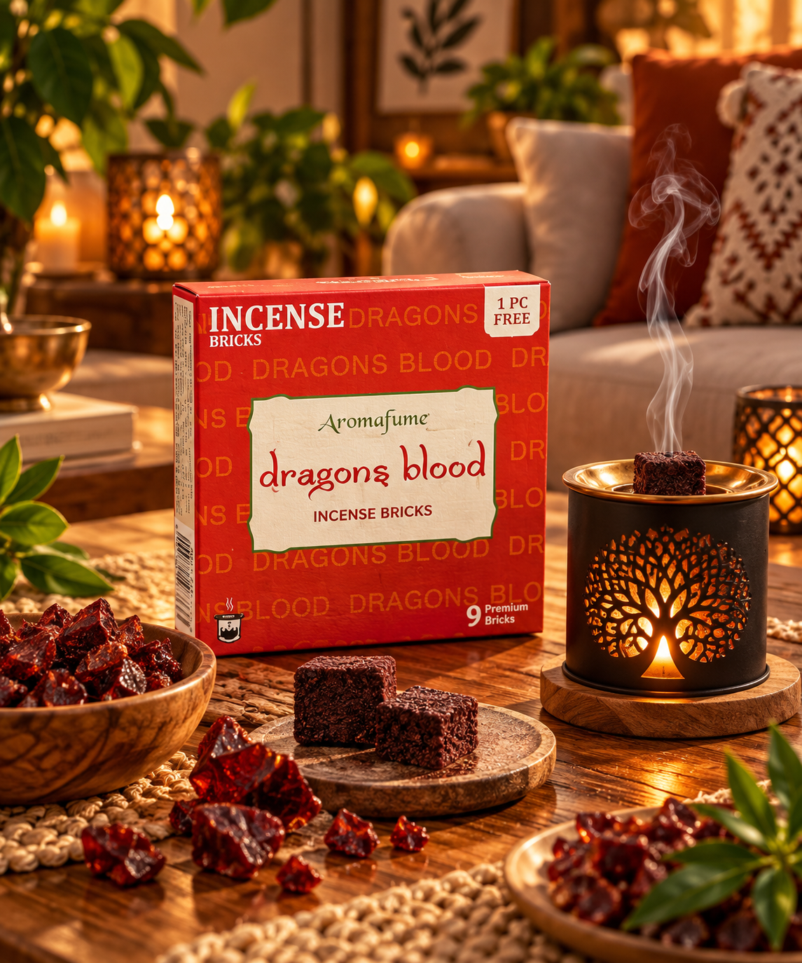 Briques d’encens Dragons Blood – Aromafume - Énergie vibrante, intensité et profondeur