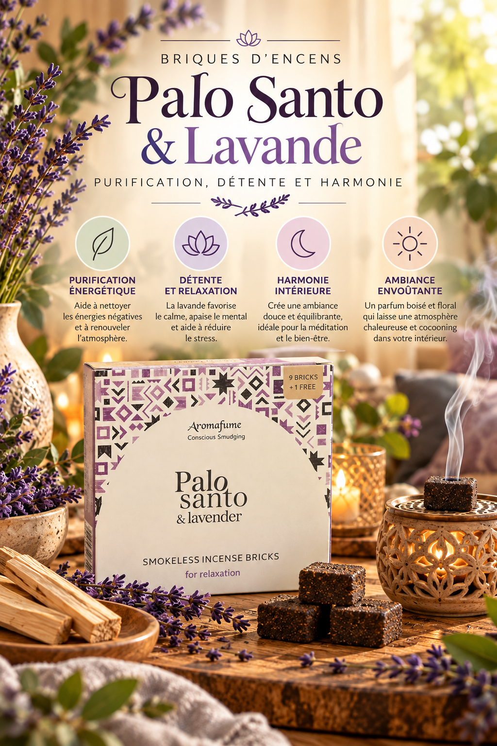 briques-d-encens-palo-santo-lavande-aromafume-purification-protection-et-serenite-proprietes