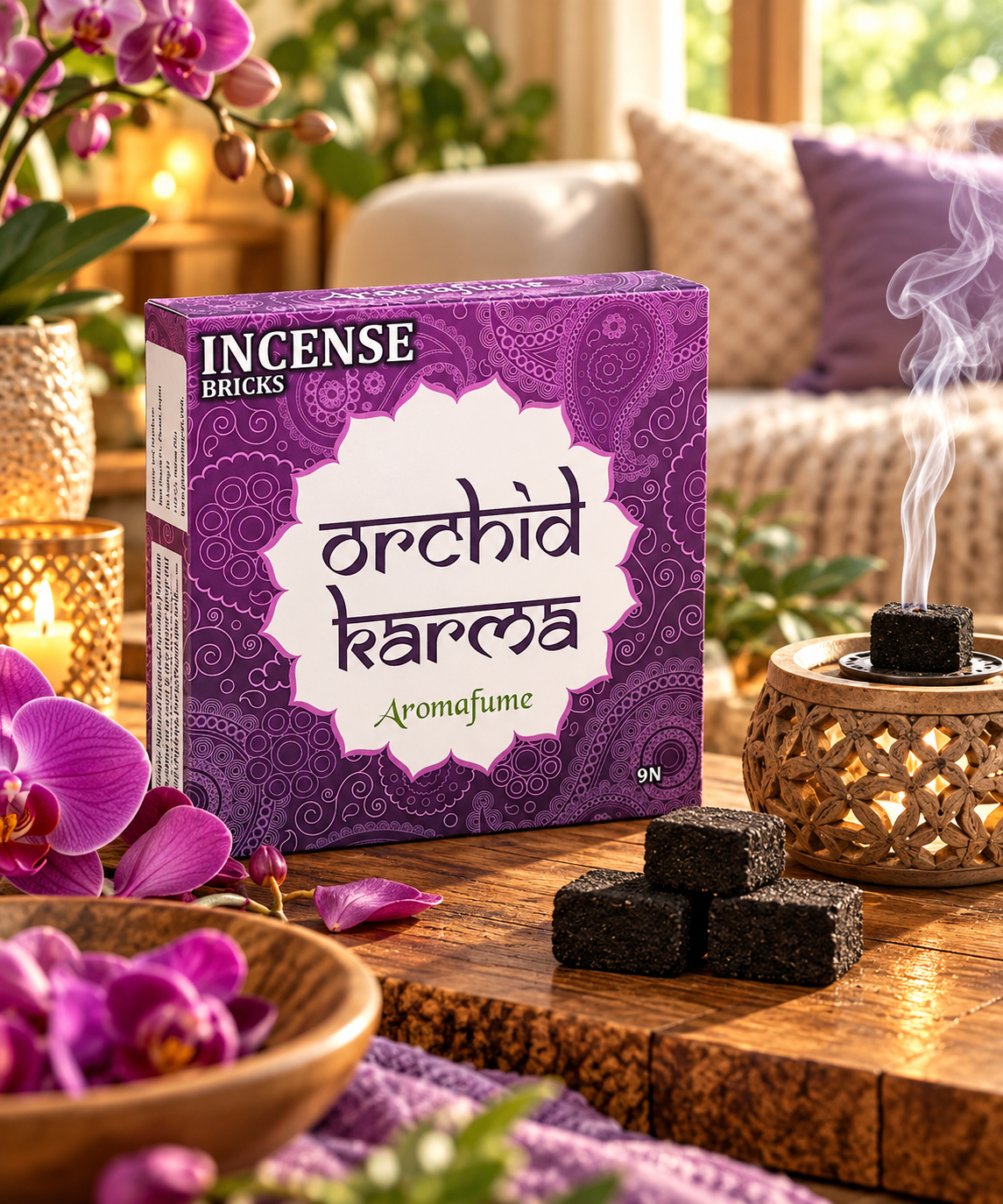 Briques d\'Encens Orchid Karma – Aromafume – Harmonie, Éveil & Sérénité