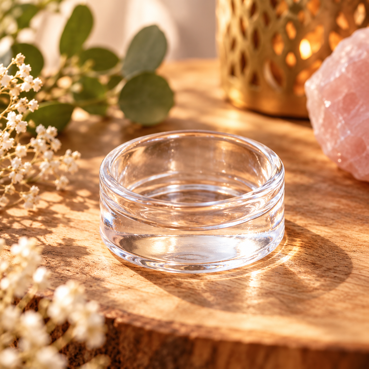 Support Rond Acrylique Transparent – Présentoir Minéraux