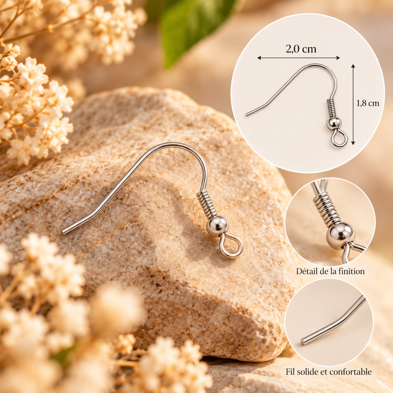 crochet-americain-pour boucle-oreille-argent-925