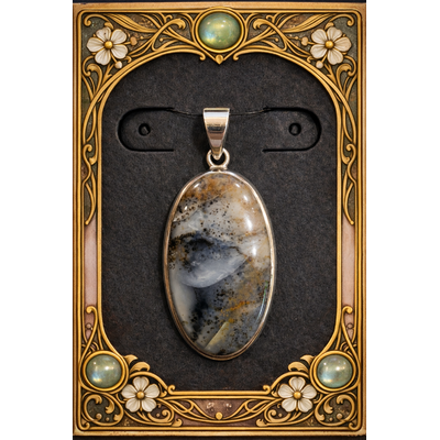 pendentif-argent-agate-dendrite-118e