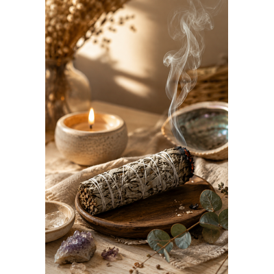 Fagot-ou-smudge-de-Sauge-Blanche-Salvia-Apiana-Purification-energetique-et-Protection