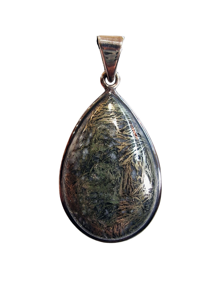 Pendentif Emeraude Translucide Avec Pyrite Et Calcite – Monture Argent 950 – 5,32g – CERTIFICAT Inclus – Neuf Sans Boîte