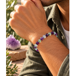 Bracelet 8 mm Fluorine Naturelle Concentration, Créativité et Harmonie Émotionnelle-homme
