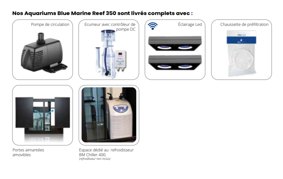 Blue Marine Reef 125 blanc Kit Complet - AQUARIUMS EAU DE MER