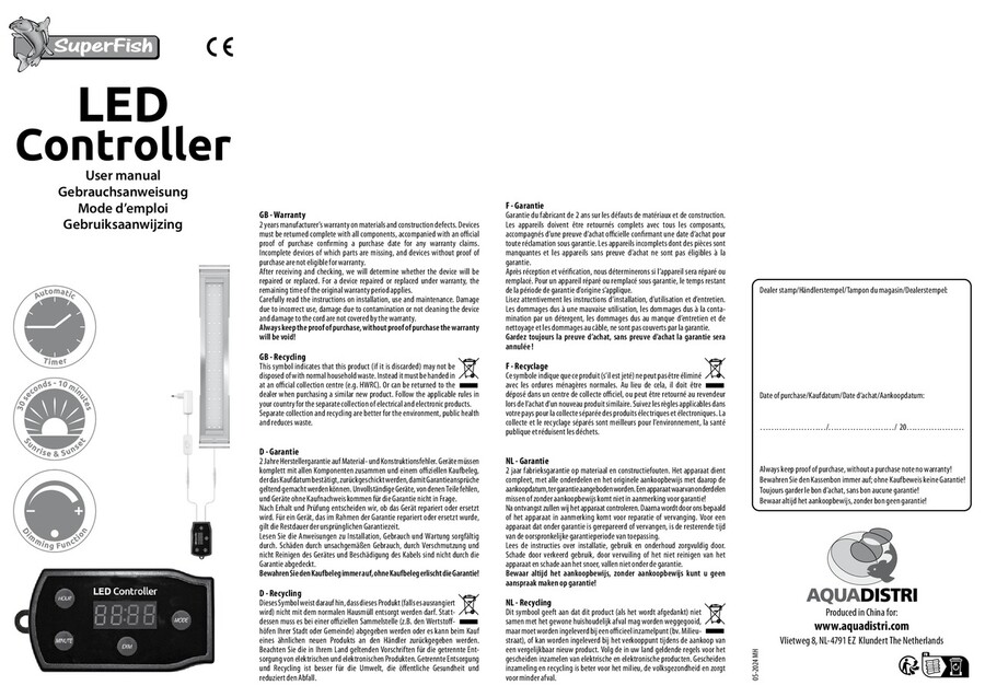 LED CONTROLEUR NOTICE
