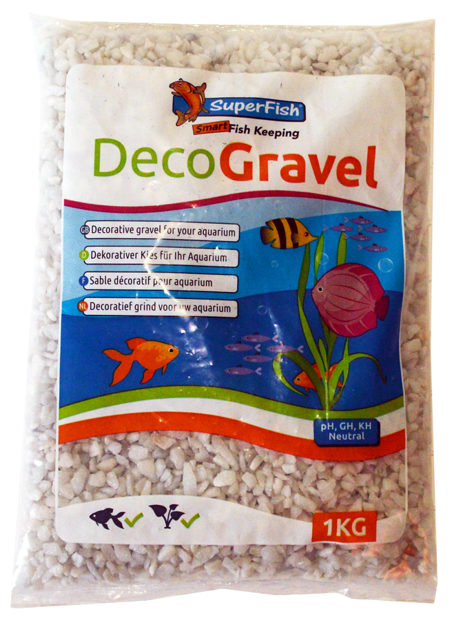 8715897272844 SUPERFISH DECO GRAVEL WHITE 1KG FRONT-900