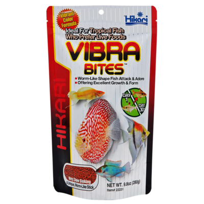 0042055222068 HIKARI TROPICAL VIBRA BITES 35 GRAM FRONT-900