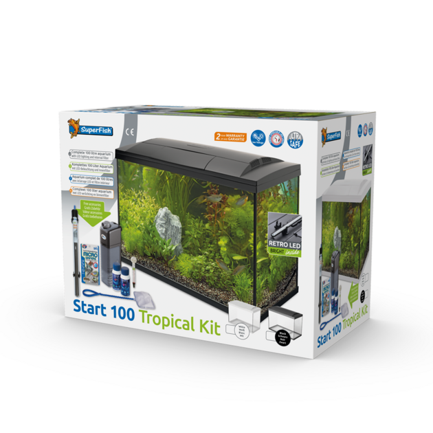 SUPERFISH START 100 TROPICAL KIT NOIR MATÉRIEL AQUARIUM EAU DOUCE