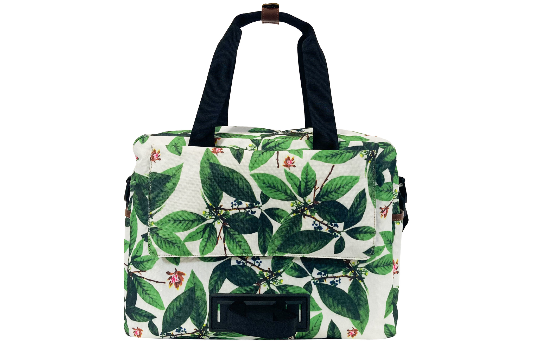 sac-a-bazar-velo-avec-feuilles-vertes