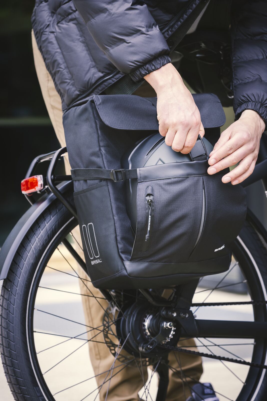 Panier Vélo Guidon Fixation Rapide – Oxford Noir + Support – Sacoche Convertible