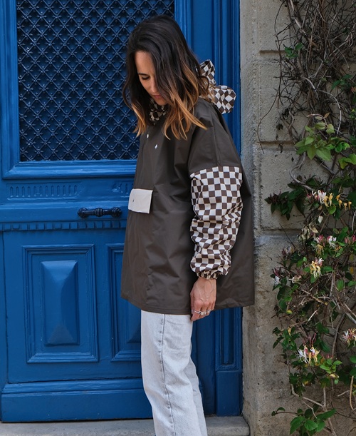 Poncho court femme