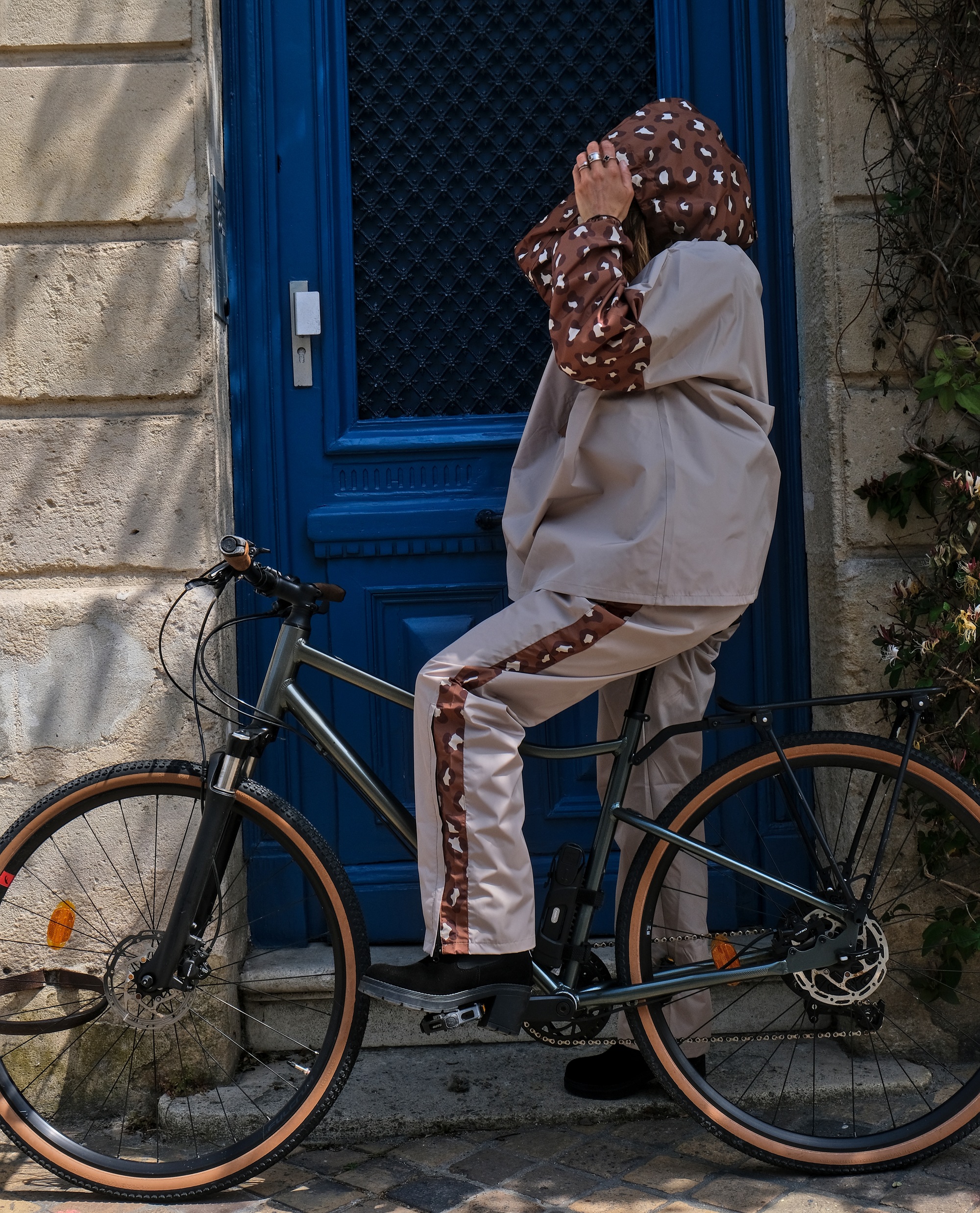 Pantalon pluie beige léo