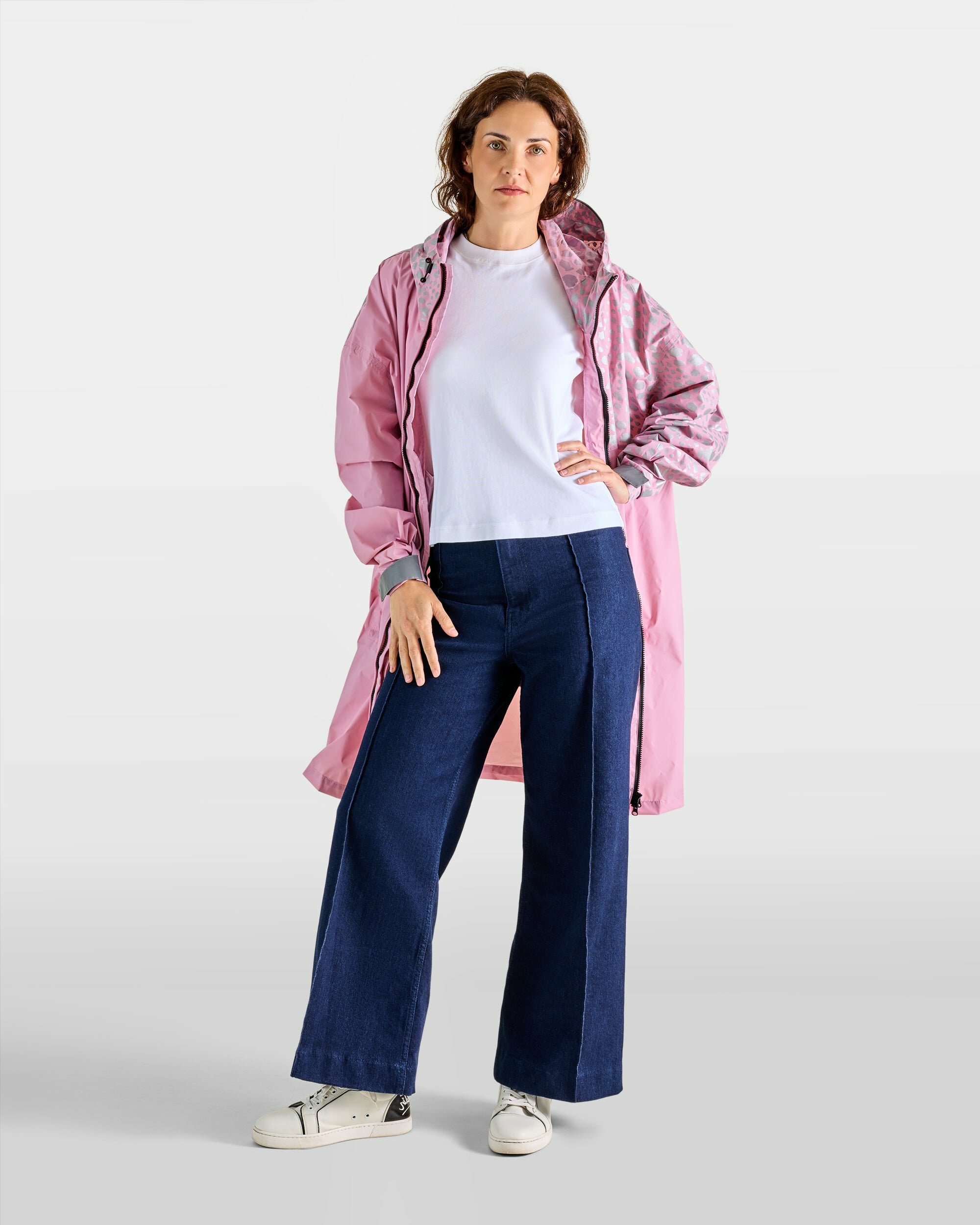 poncho-de-pluie-zippe-etanche-velotaf-rose-cendre-femme-motif-guepard-reflechissant