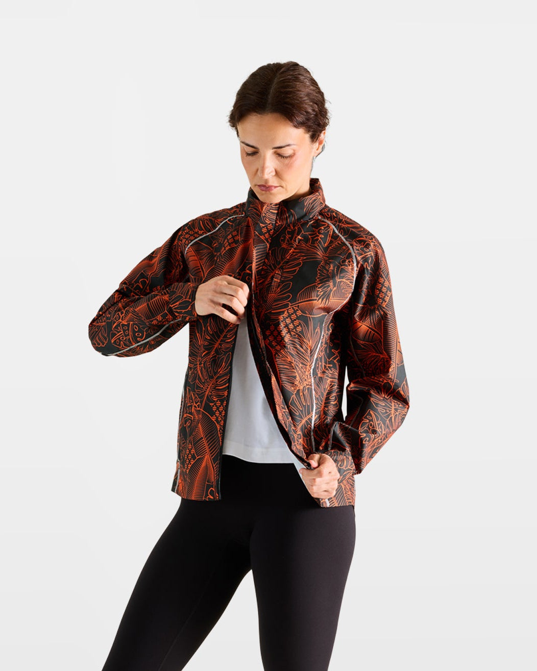 veste-sport-outdoor-velo-ultra-respirante-escapade-motif-jungle-orange-femme