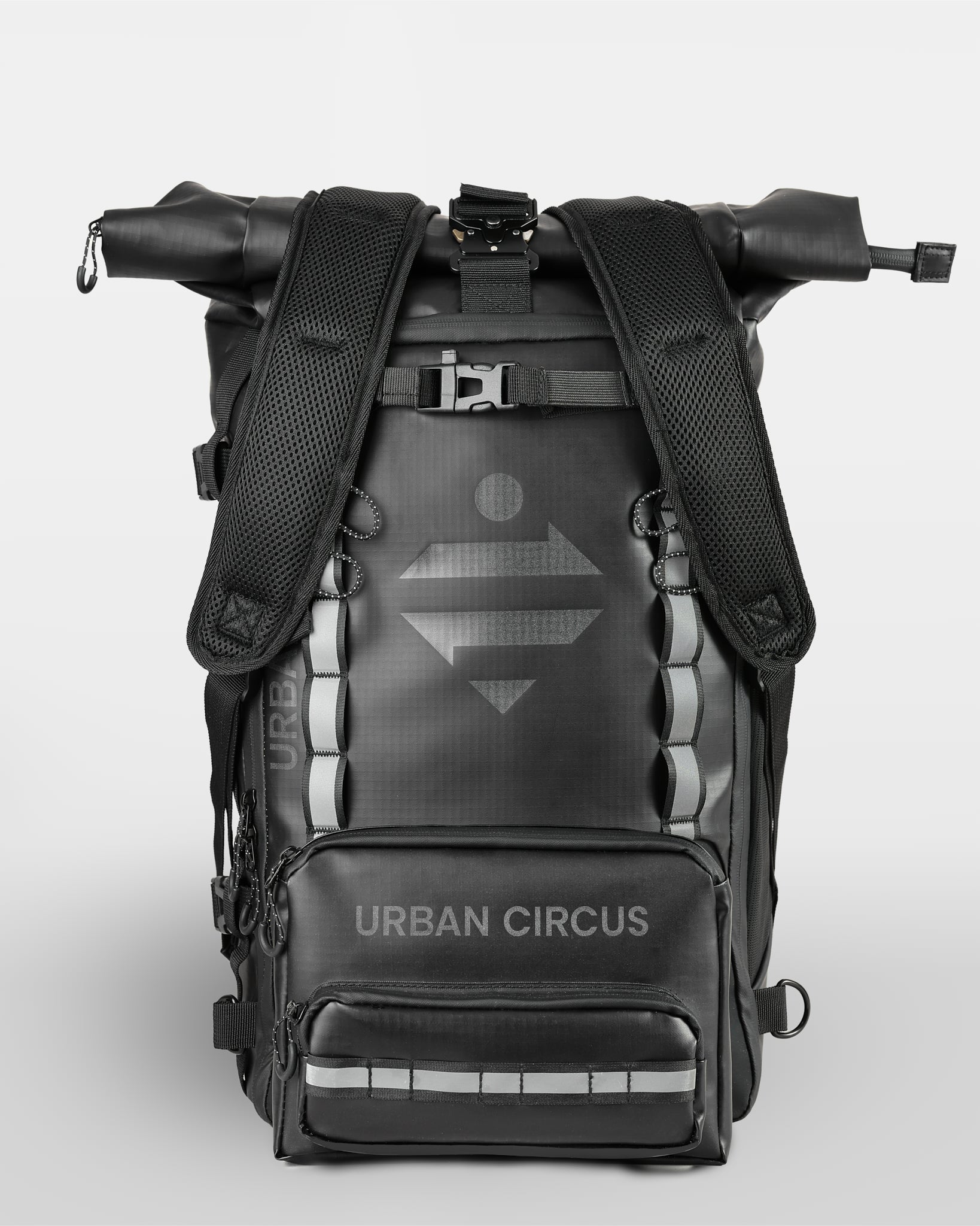 sac-a-dos-modulable-sacoche-velo-impermeable-cyclotourisme-noir-porte-bagage-face