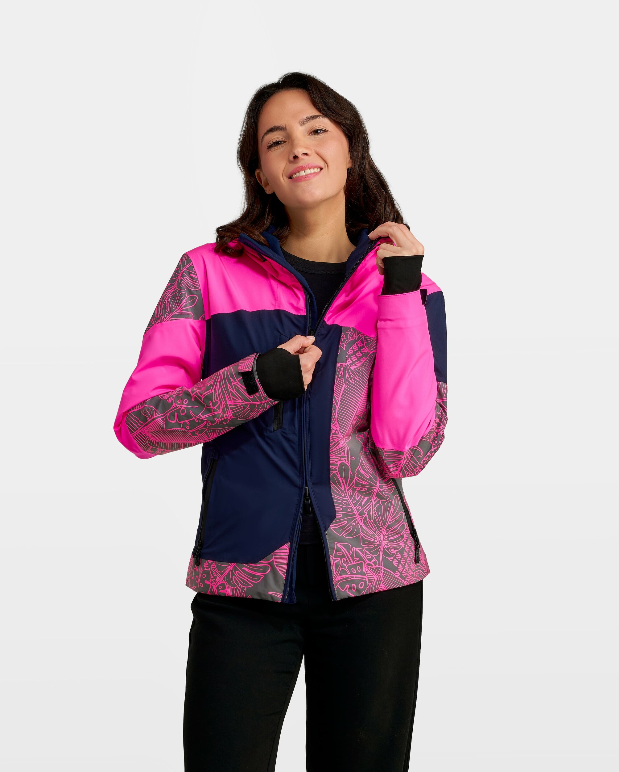 veste-velo-reflechissante-rose-fluo-femme-reversible-repop-motif-jungle