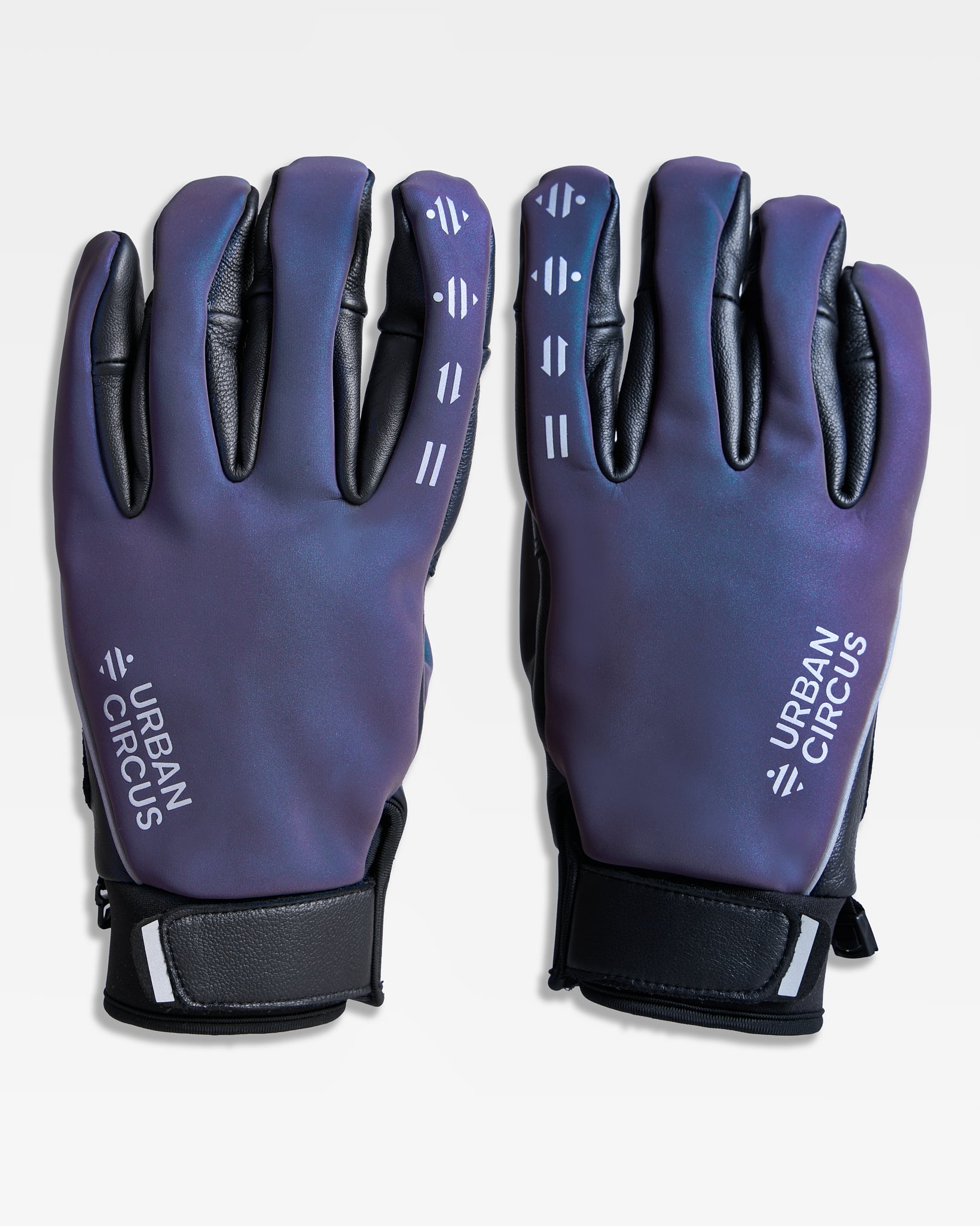 gants-velo-hiver-chauds-cuir-polaire-noirs-violets-reflechissants