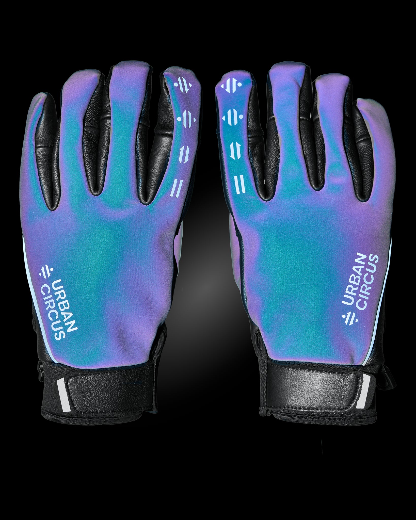 gants-velo-hiver-chauds-cuir-polaire-noirs-reflechissants-rainbow