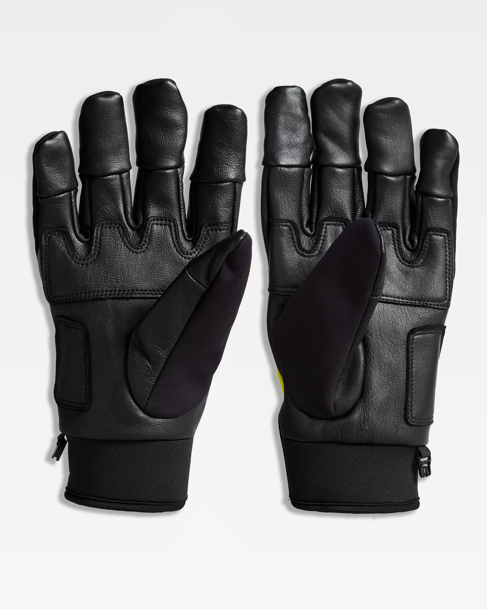 gants-hiver-velo-chauds-cuire-polaire-noirs-jaunes