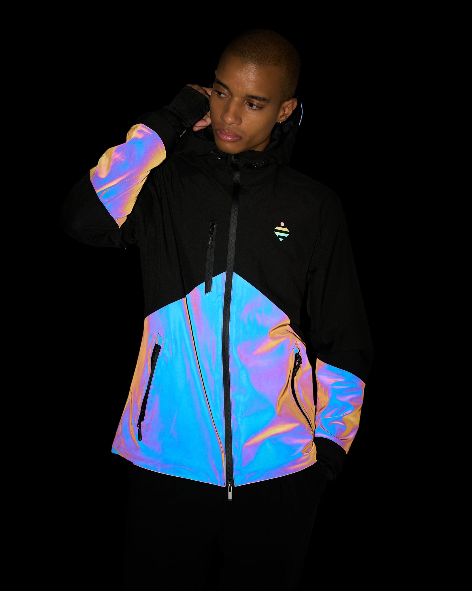veste-impermeable-reflechissante-rainbow-noire-iris-velo-homme-nuit