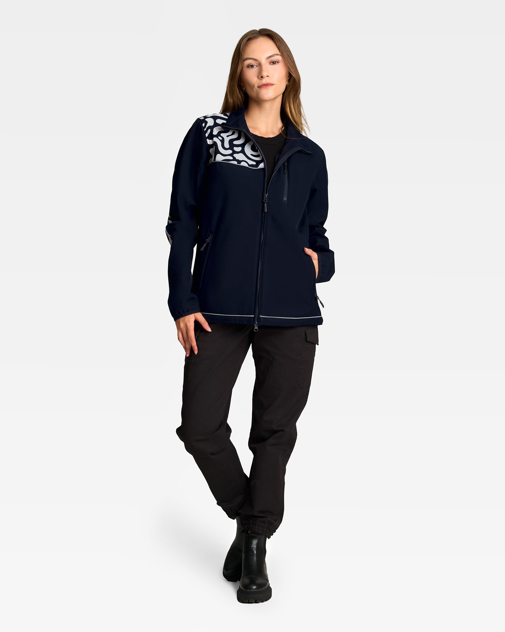 veste-softshell-orso-bleue-marine-polaire-deperlante-velo-femme