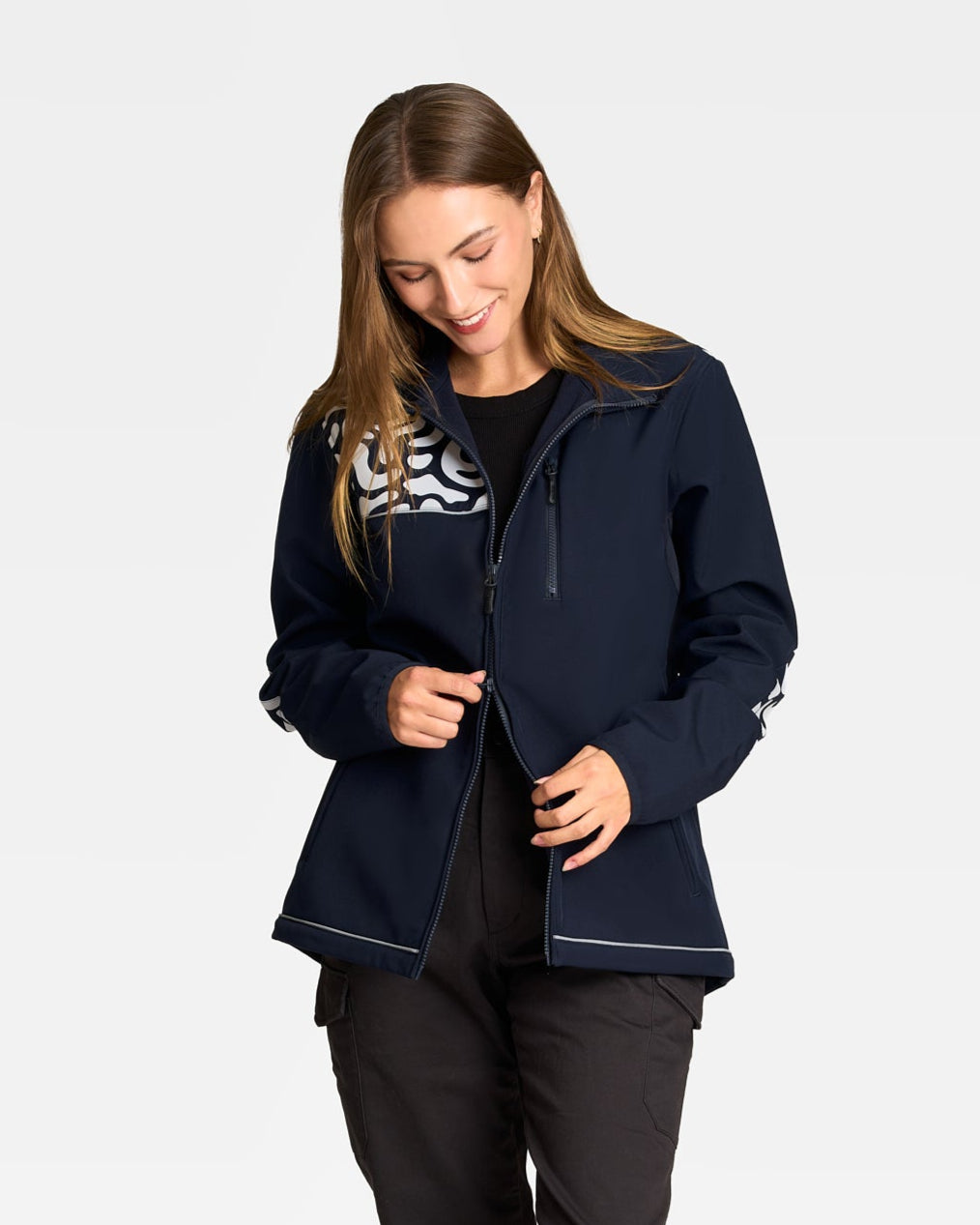 softshell-orso-bleue-marine-polaire-deperlante-velo-femme