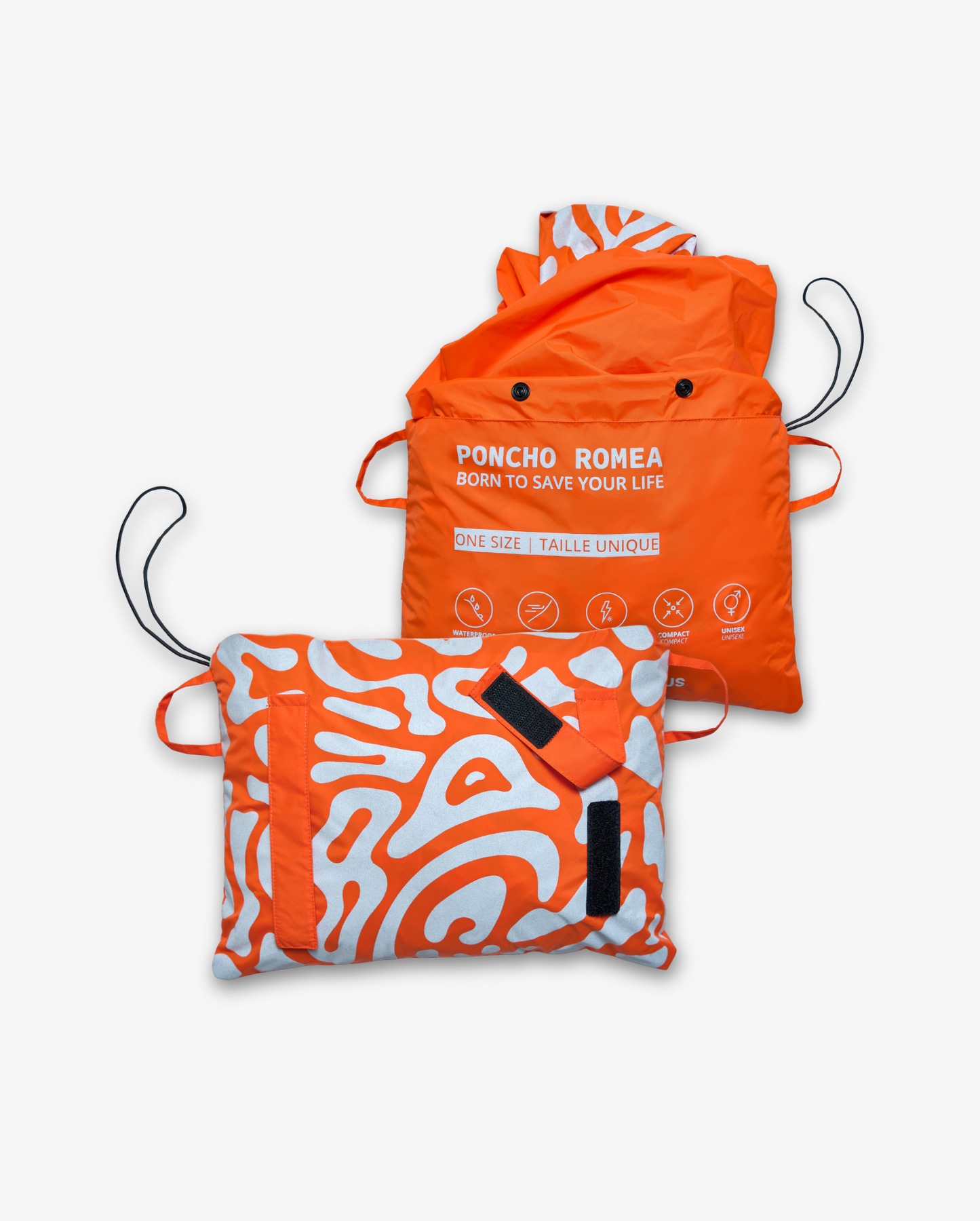 poncho-de-pluie-romea-compact-reflechissant-urban-circus-orange