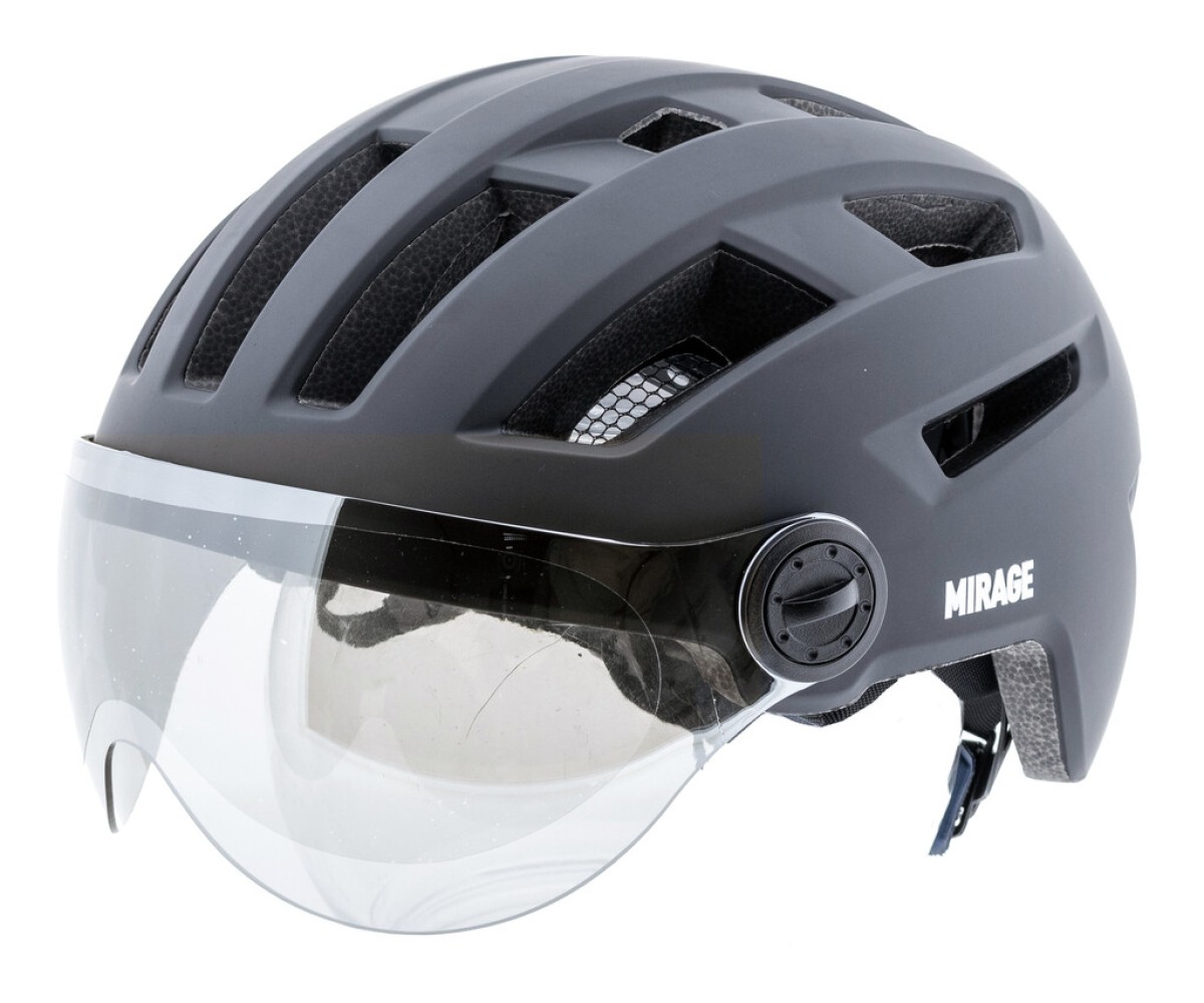 Casque vélo électrique Mirage noir mat avec visière transparente