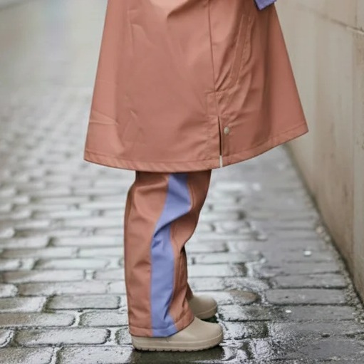 Pantalon de pluie coloré enfant Poule Party Sunrise porté