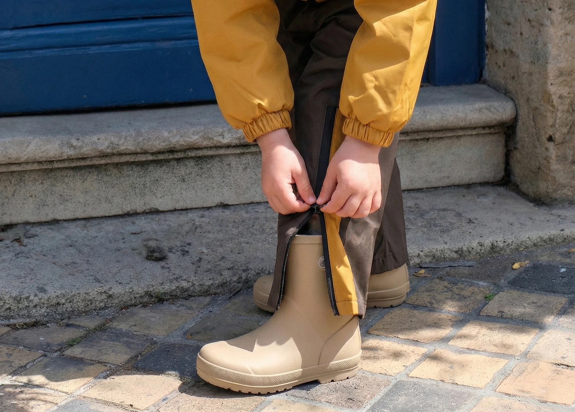 Pantalon de pluie enfant Poule Party kaki