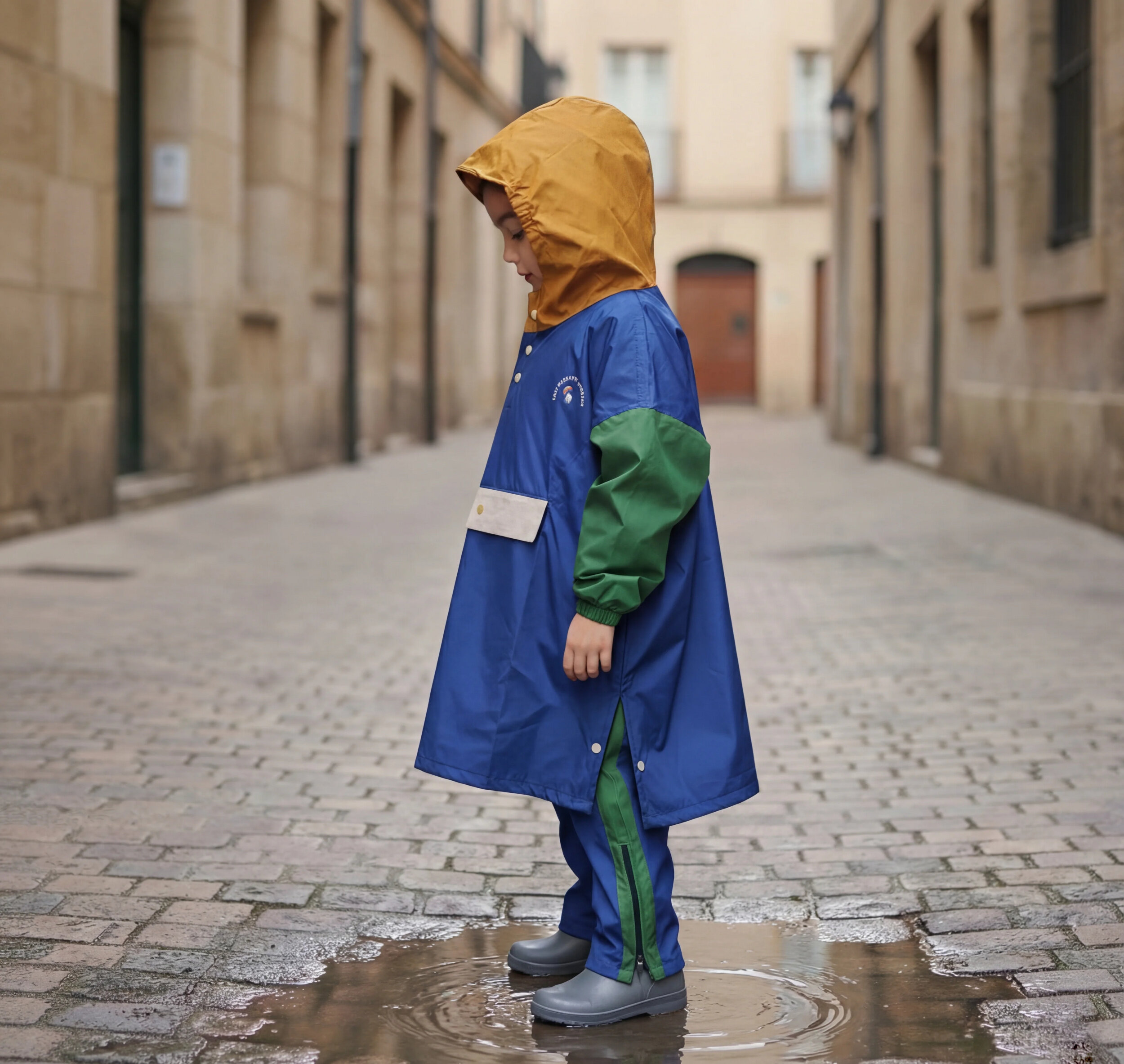 Pantalon de pluie enfant Poule Party Ash blue
