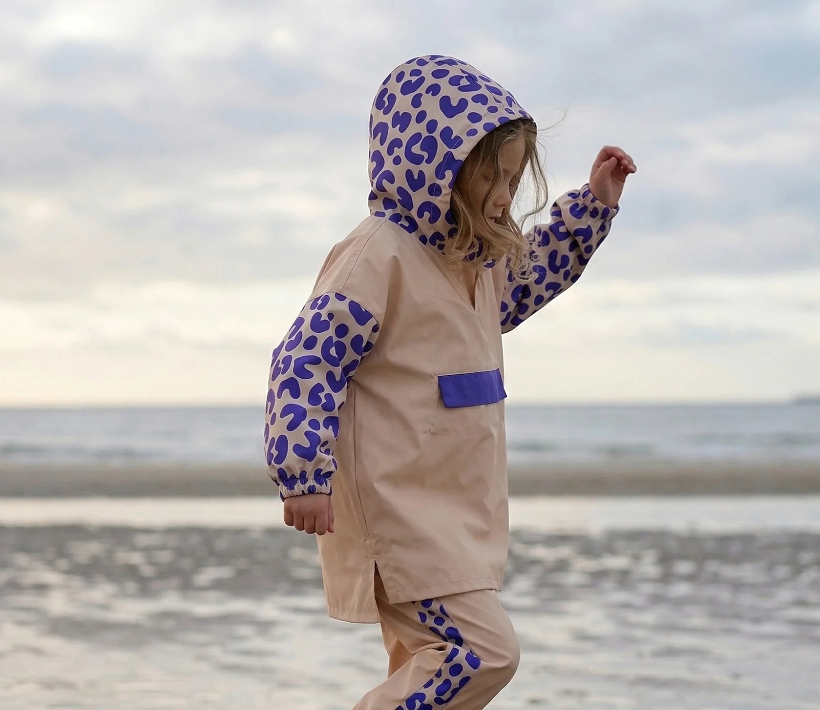 Poncho et pantalon de pluie Poule Party Blue Leo