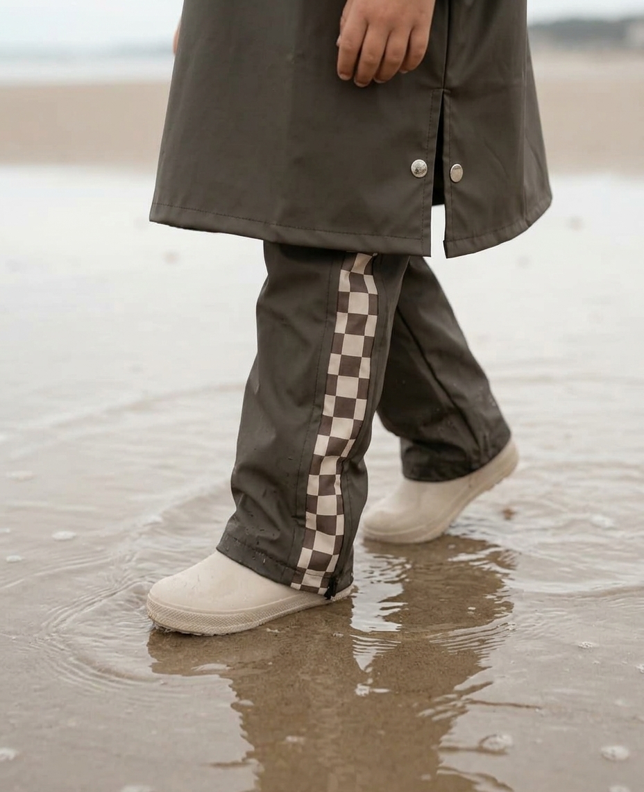 pantalon-de-pluie-damier-kaki-kids