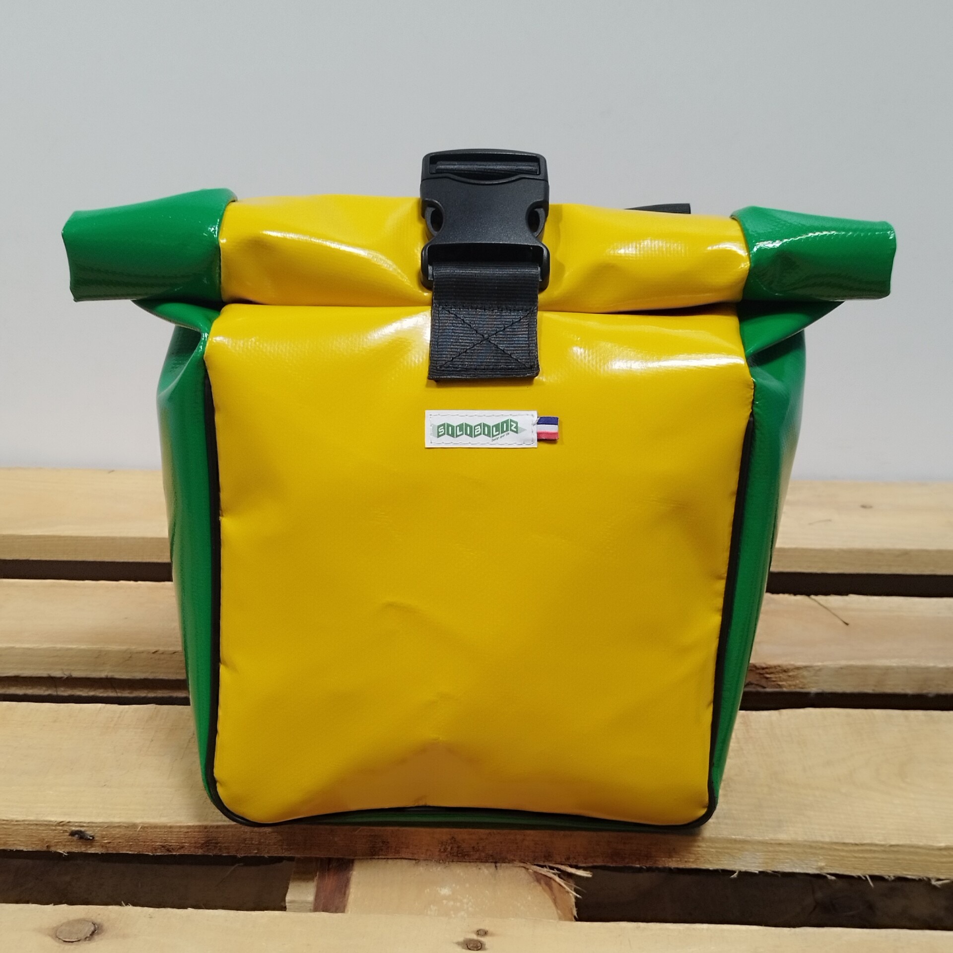 Sacoche vélo roll-top Silibiliz jaune et vert