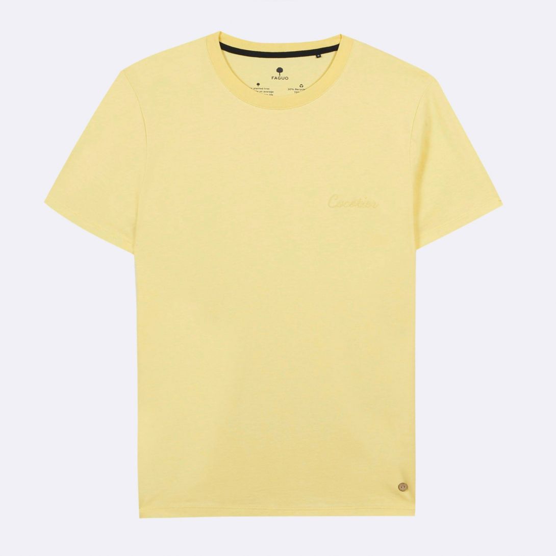 arcy-t-shirt-col-rond-en-coton-recycle-cocotier-jaune-clair