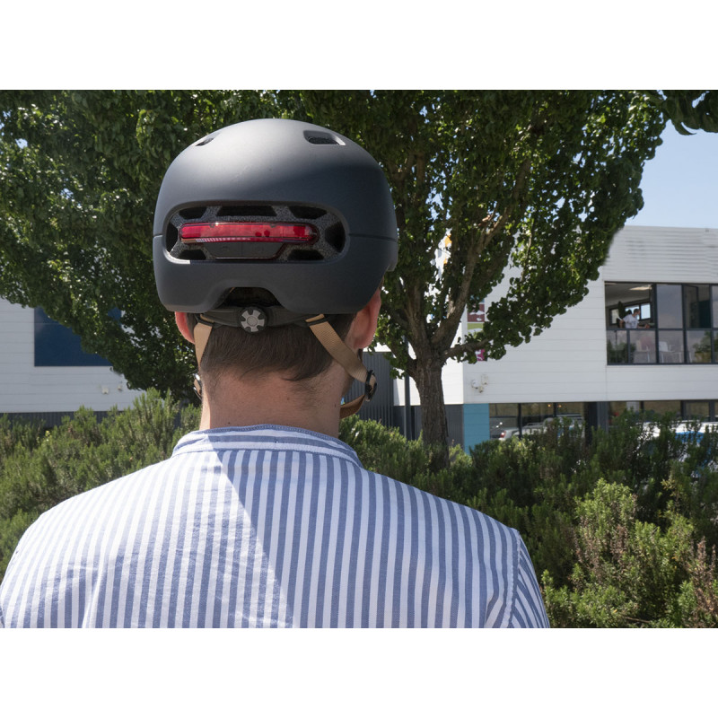 Casque de Vélo Intelligent avec feu arrière LED, Casque de Vélo Bluetooth  avec Télécommande, Alarme SOS, Casque de Vélo avec Microphone et Haut 