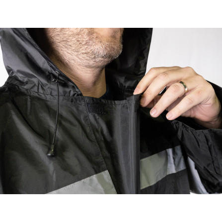 Poncho Pluie Imperméable Homme - Coupe-Vent Chaud Pour Cyclisme, Moto Et Randonnée - Colores Contrastés Avec Capuche