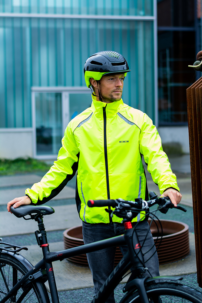 Wowow Couvre casque de vélo imperméable jaune haute visibilité