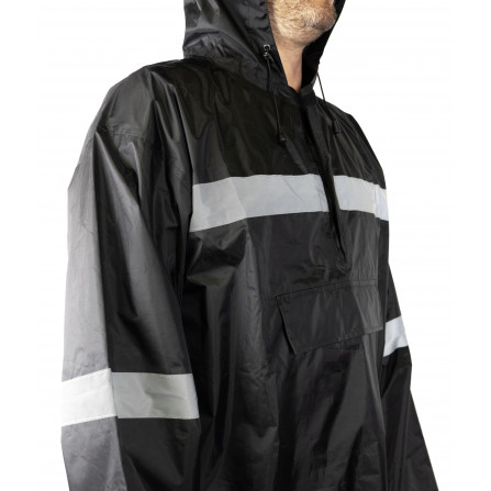 Veste poncho vélo imperméable noir (polyvalent 2 roues)