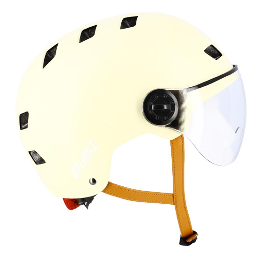 casque cycliste urbain avec visiere aération beige