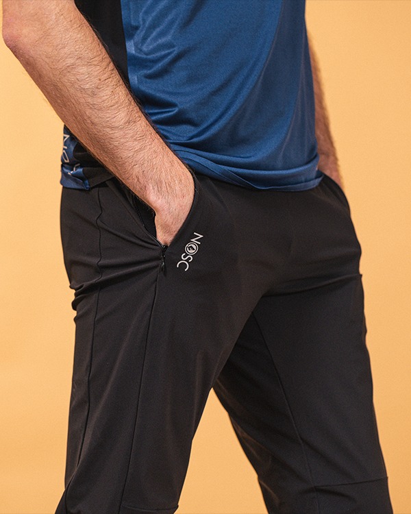 Pantalon jogging noir avec poches en strech