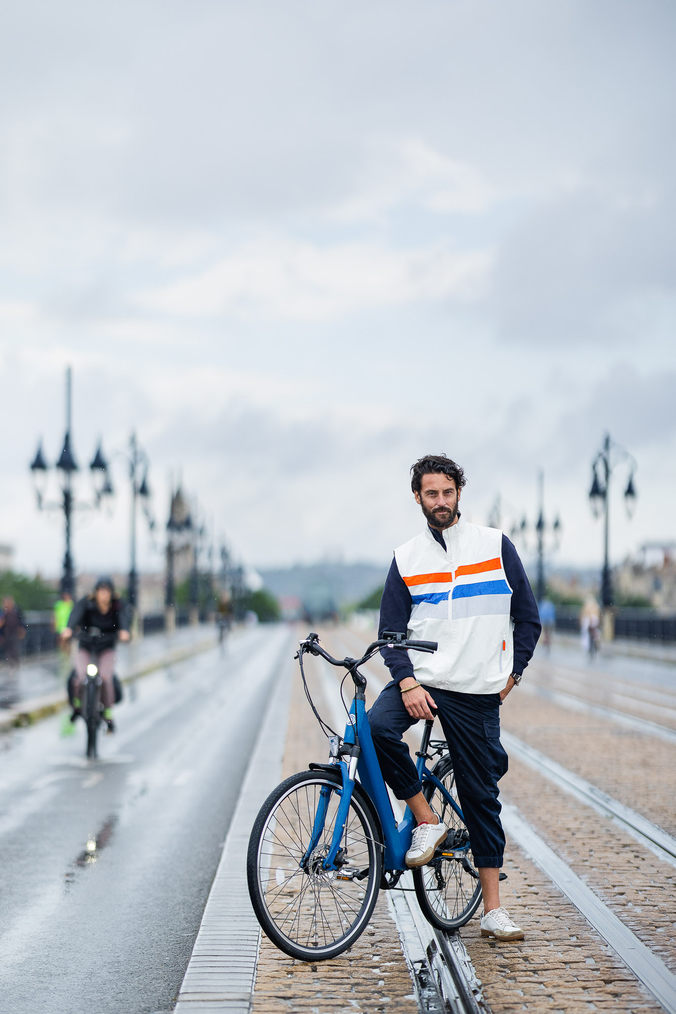 Gilet vélo ville Le Temps des Grenouilles femme / homme (unisexe)