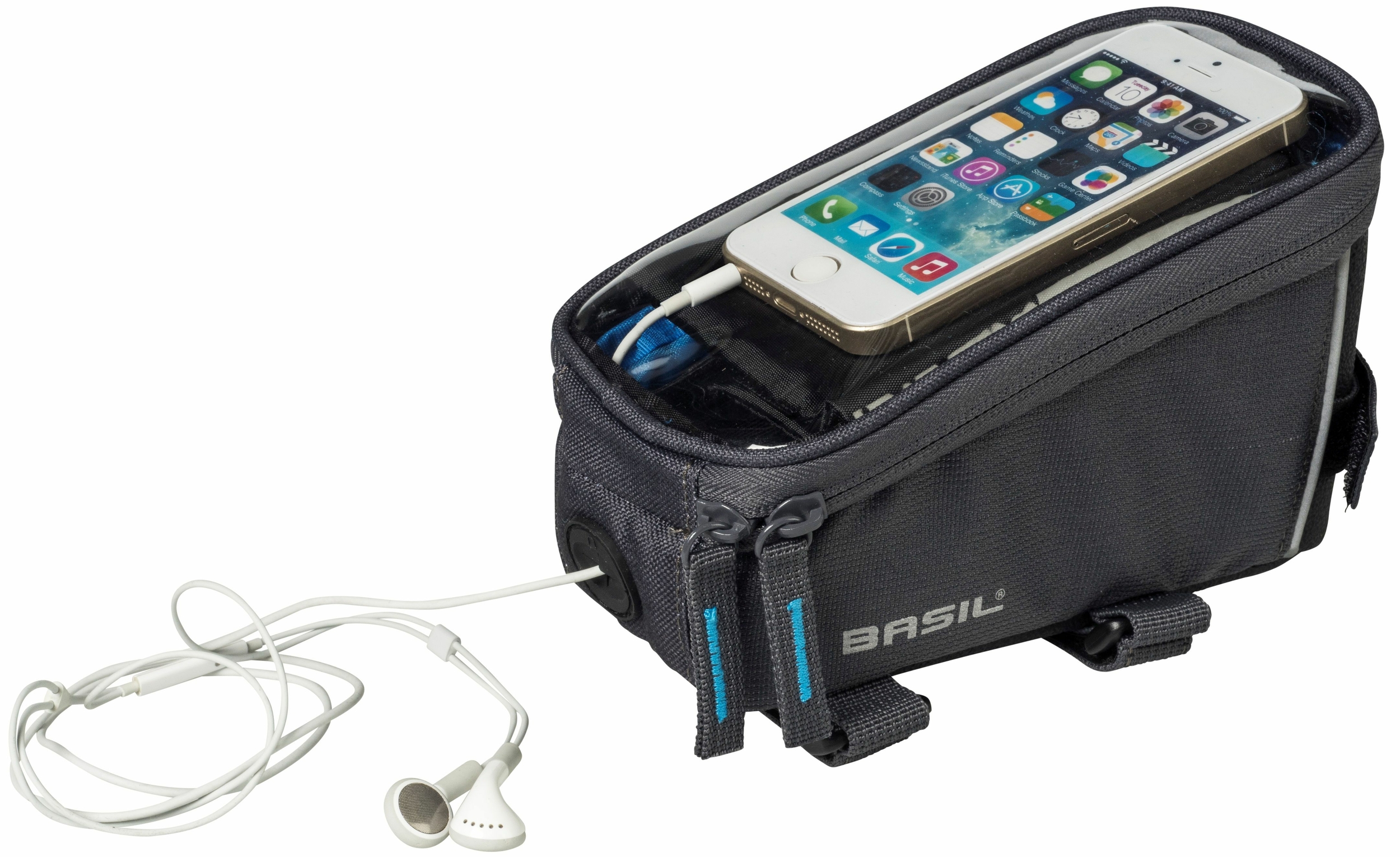 sacoche-de-cadre-velo-pour-smartphone-basil-sports-design-capacite-1-litre-ouvertures-pour-ecouteurs-gris