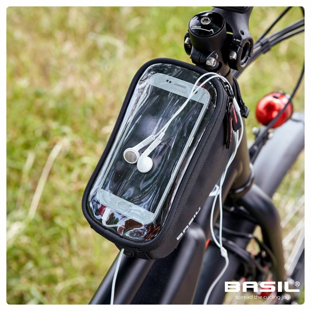 Sacoche De Cadre VTT - Support Téléphone étanche 1L - Gris Et Noir - Universal