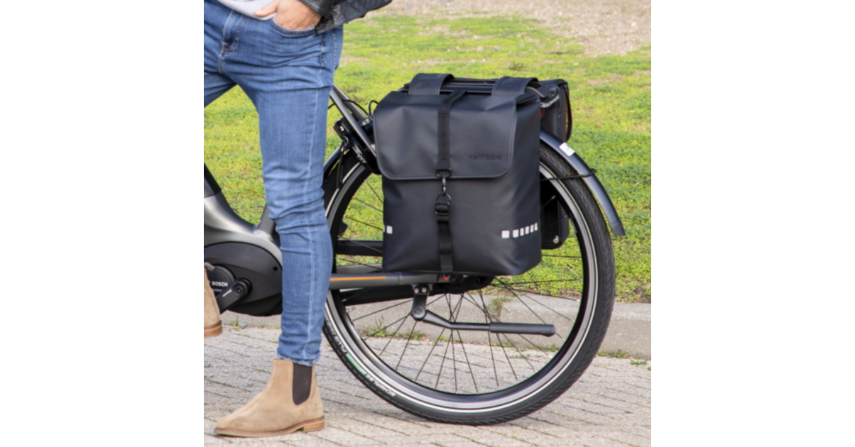Sacoche Vélo Porte-bagages Newlooxs Odense Double Kaki - 39 Litres (Neuve)