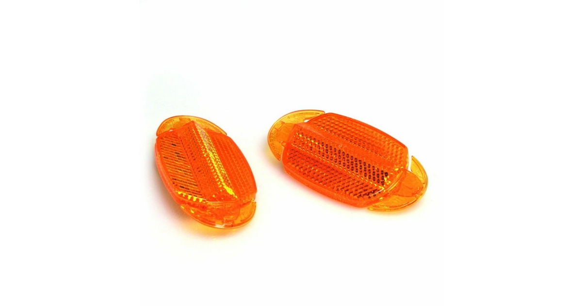 Sécurité Vélo Visibilité Catadioptres Réfléchissants Orange Pour Rayons De Vélo - Paire - Visibilité Accrue De Nuit - AERZETIX Réflecteur Rayon Vélo