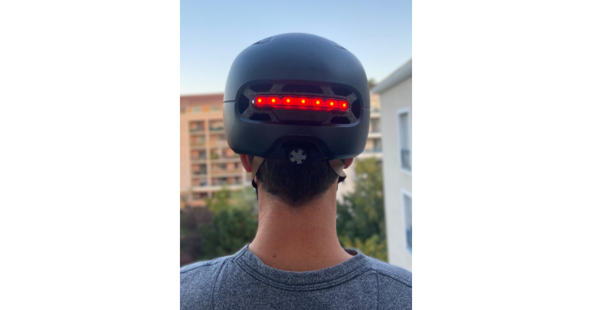 Casque de vélo - Victgoal - Silver USB LED - Rechargeable - Phare arrière - Visière solaire